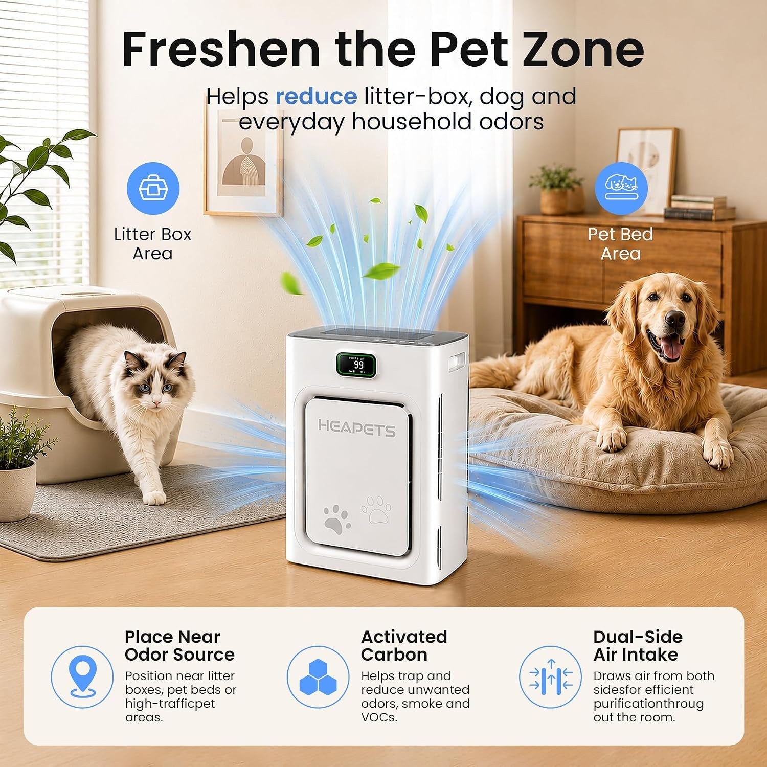 Freshens the pet zone